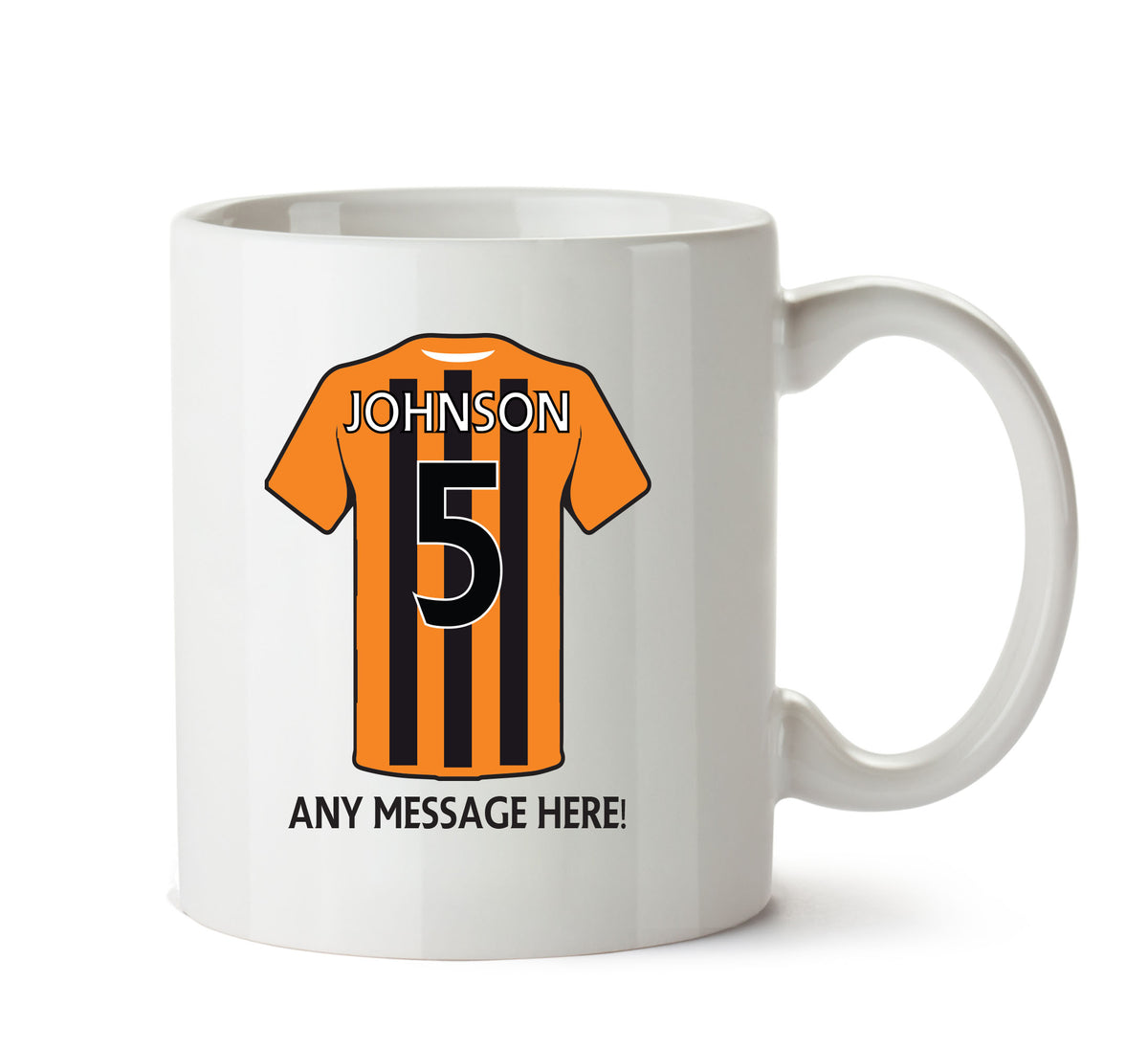 Hull City Football Team Mug - Personalised Birthday Age and Name – printed mug product image 1