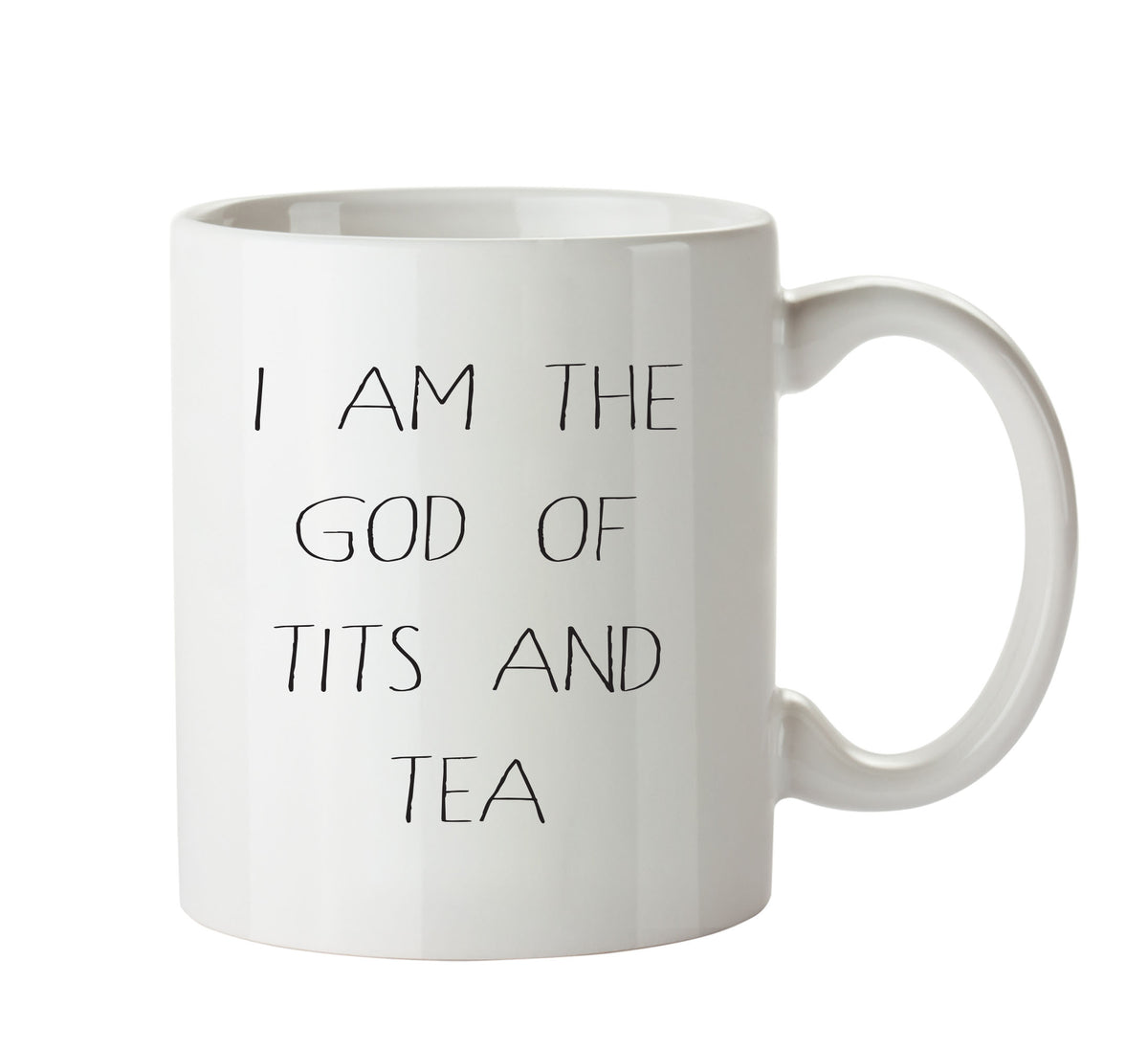 I Am The God Of Tits And Tea - Adult Mug – printed mug product image 1