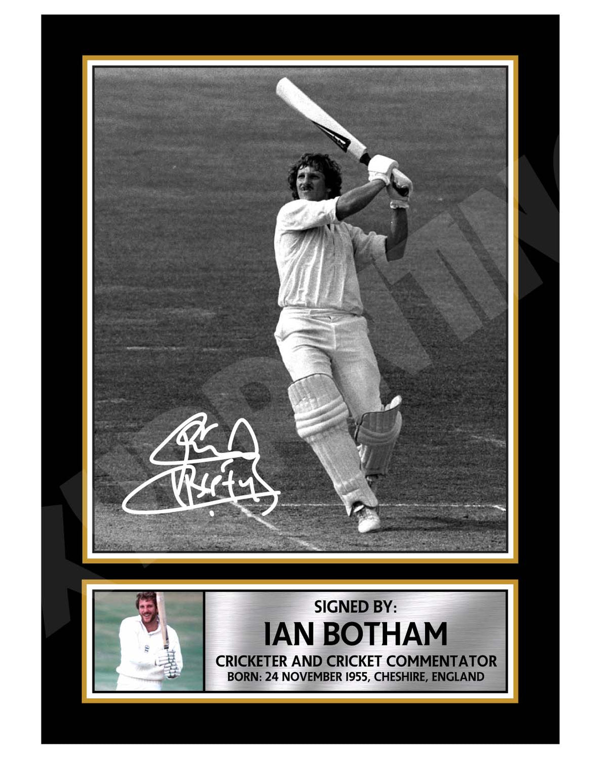 IAN BOTHAM Limited Edition Cricketer Signed Print - Cricket Player