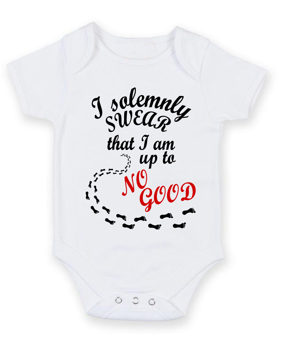 I Solemnly Swear That Personalised Baby Boy Girl Unisex Short Sleeve Bodysuit
