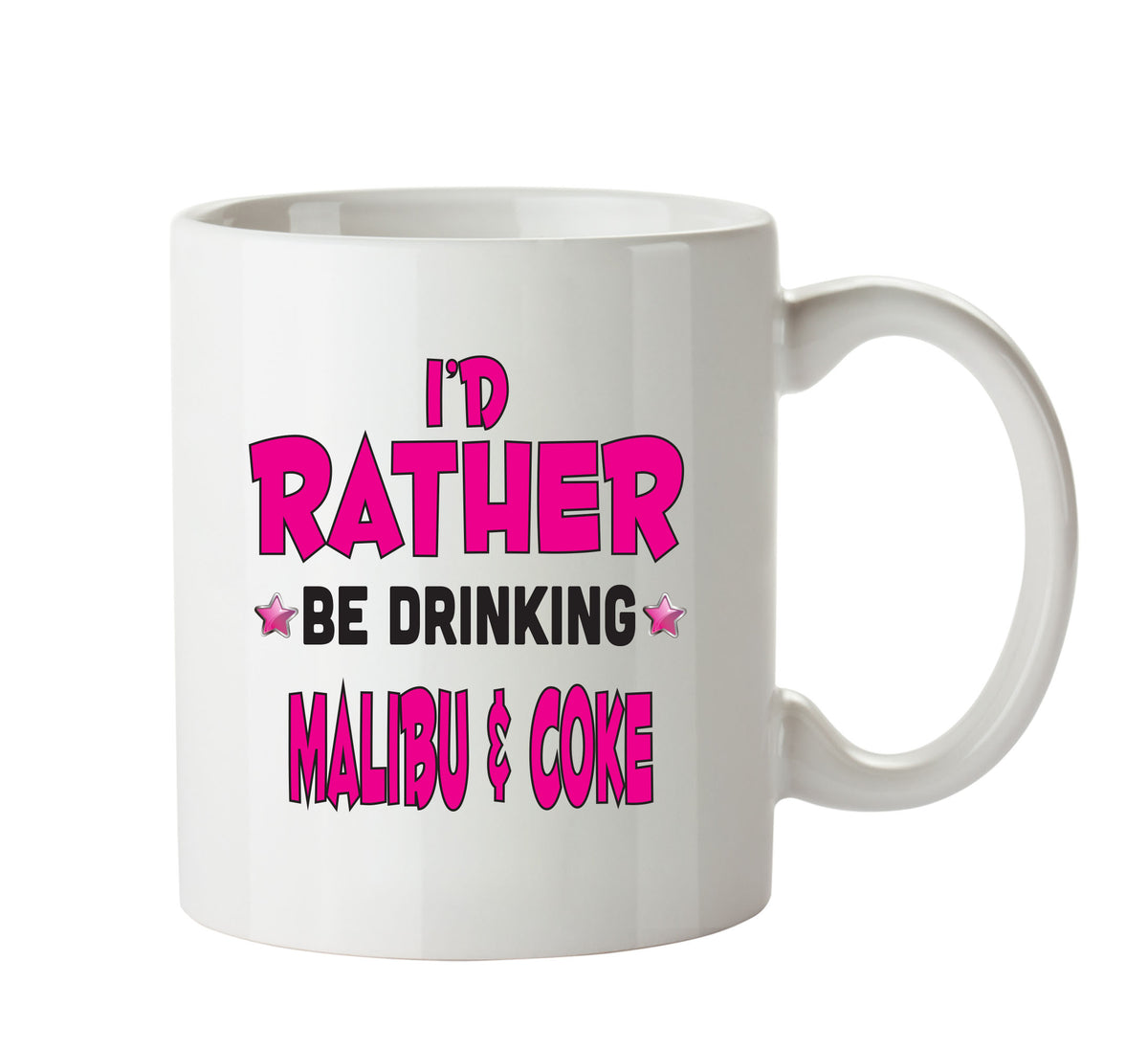 I'd Rather Be DRINKING Malibu & Coke Personalised ADULT OFFICE MUG – printed mug product image 1