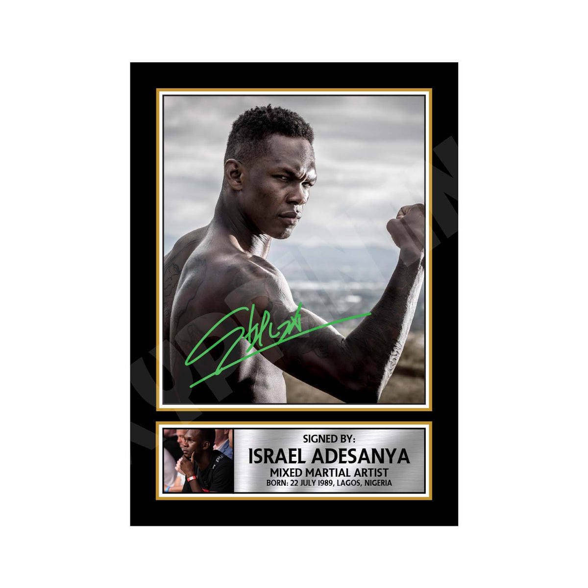 Israel Adesanya 2 MMA Wrestler Printed Signature Print – MMA Wrestling – Israel Adesanya 2 MMA Wrestler Printed Signature Print – A1 Print Only