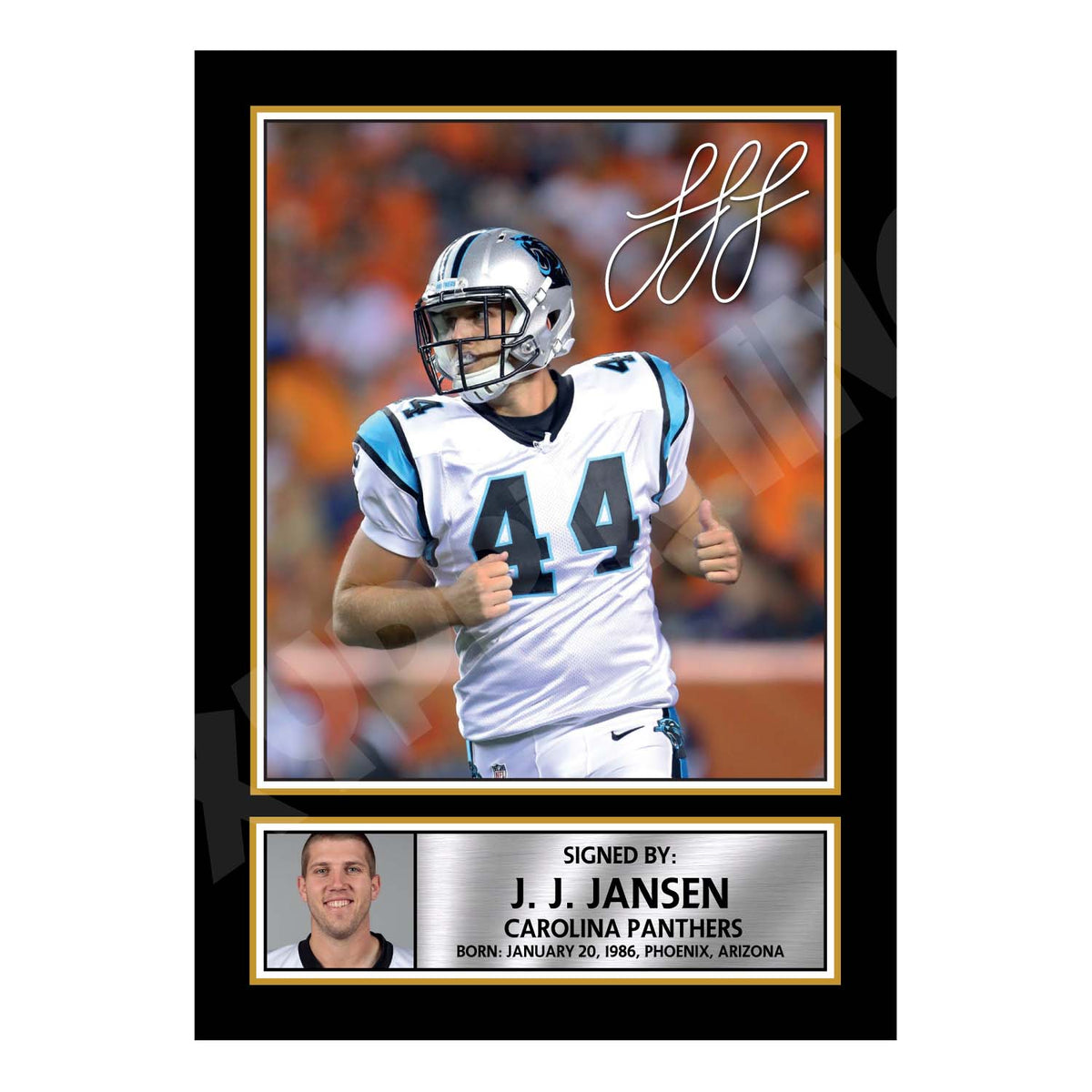 J. J. Jansen 1 Limited Edition Football Signed Print - American Footballer