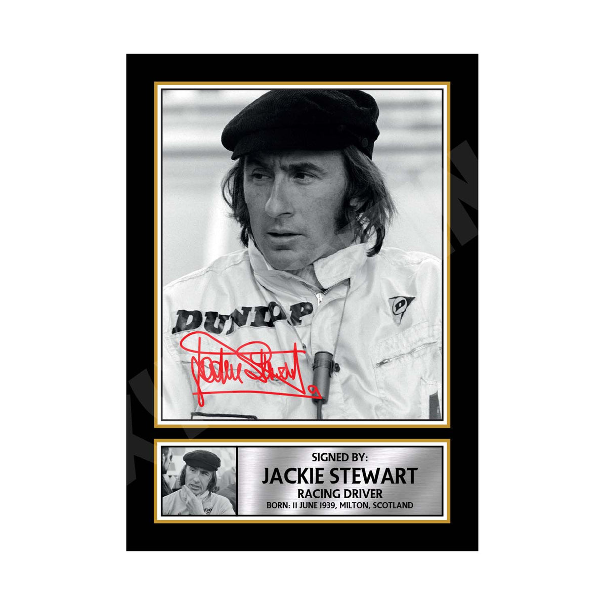 JACKIE STEWART Formula 1 Player Printed Signature Print Formula 1
