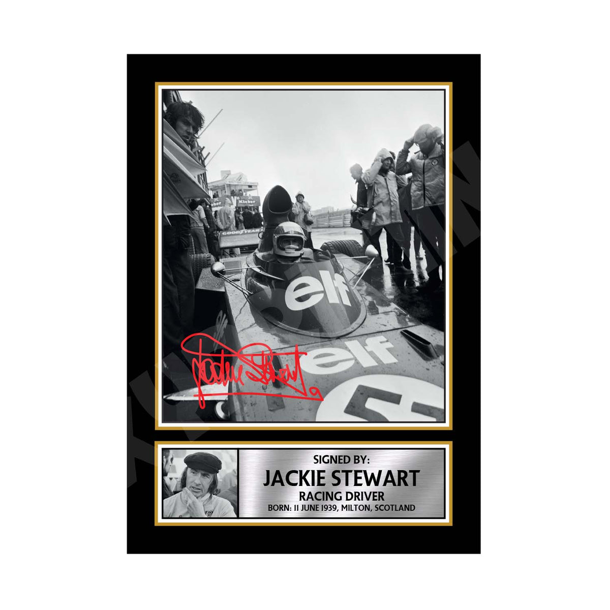 JACKIE STEWART 2 Formula 1 Player Printed Signature Print Formula 1