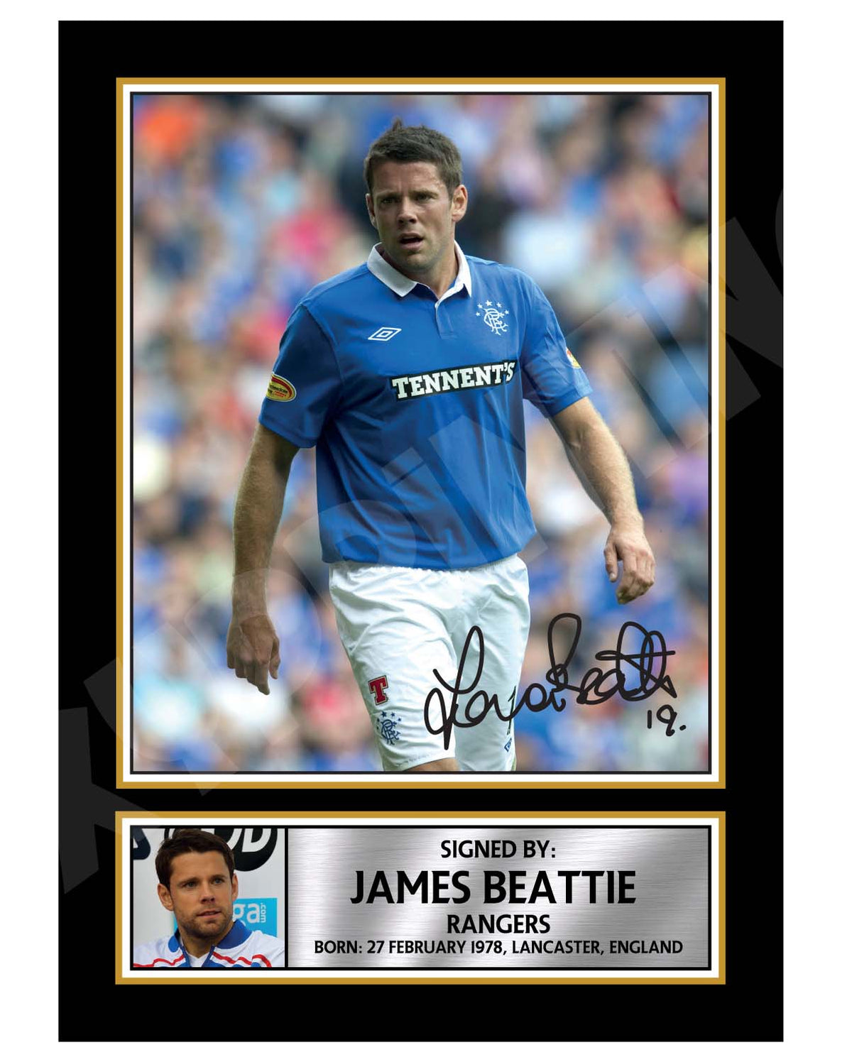 JAMES BEATTIE 1 Football Player Printed Signature Print – James Beattie 1 Football Player Printed Signature Print – A1 Print Only