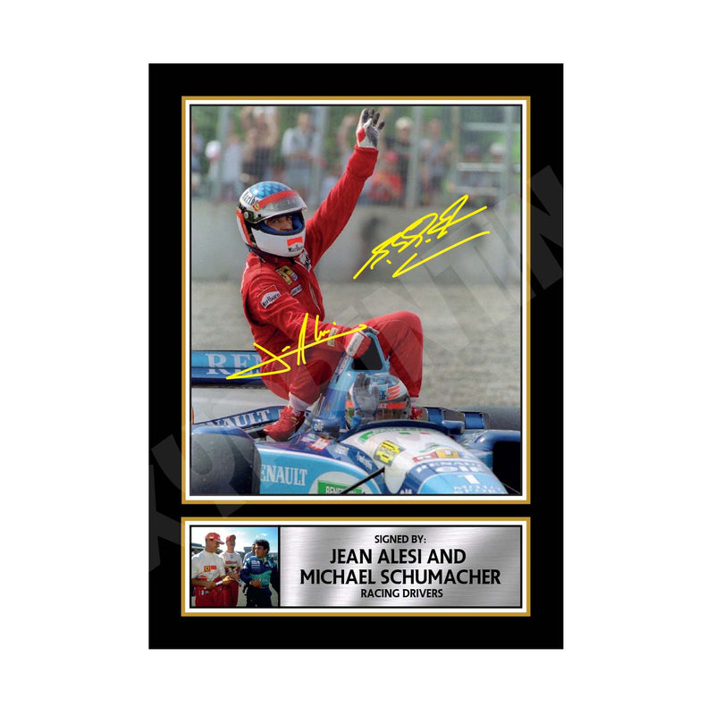 JEAN ALESI _ MICHAEL SCHUMACHER 2 Limited Edition Formula 1 Player Signed Print Formula 1