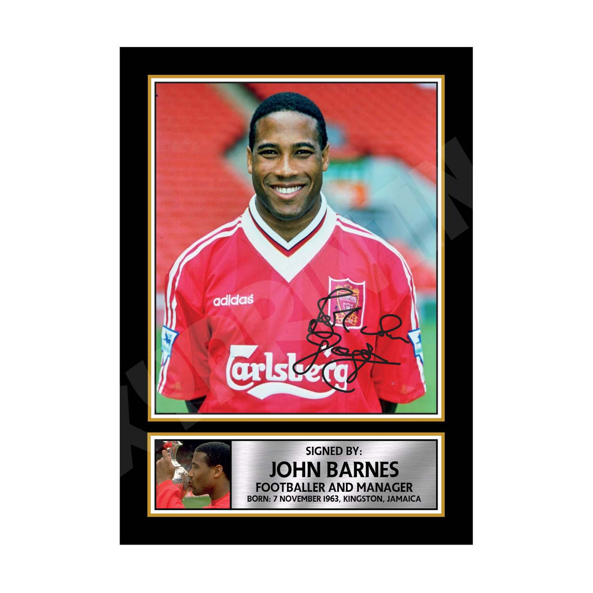 JOHN BARNES 2 Football Player Printed Signature Print – John Barnes 2 Football Player Printed Signature Print – A1 Print Only