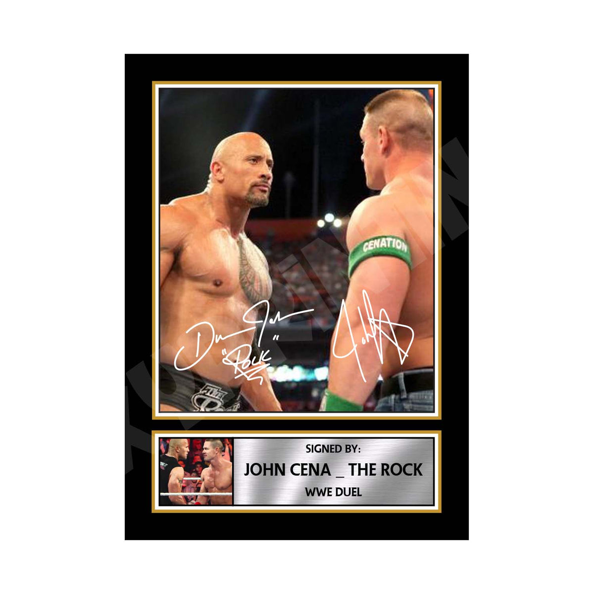 JOHN CENA _ THE ROCK MMA Wrestler Printed Signature Print – MMA Wrestling – John Cena _ the Rock MMA Wrestler Printed Signature Print – A1 Print Only