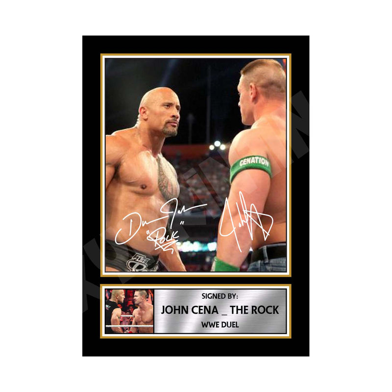 JOHN CENA _ THE ROCK Limited Edition MMA Wrestler Signed Print - MMA Wrestling