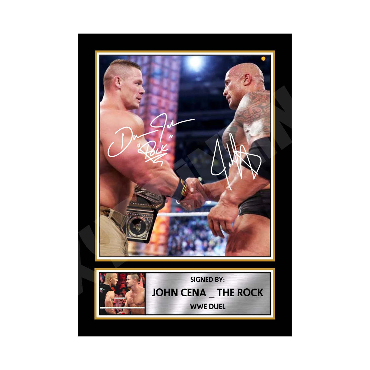 JOHN CENA _ THE ROCK 2 MMA Wrestler Printed Signature Print – MMA Wrestling – John Cena _ the Rock 2 MMA Wrestler Printed Signature Print – A1 Print Only