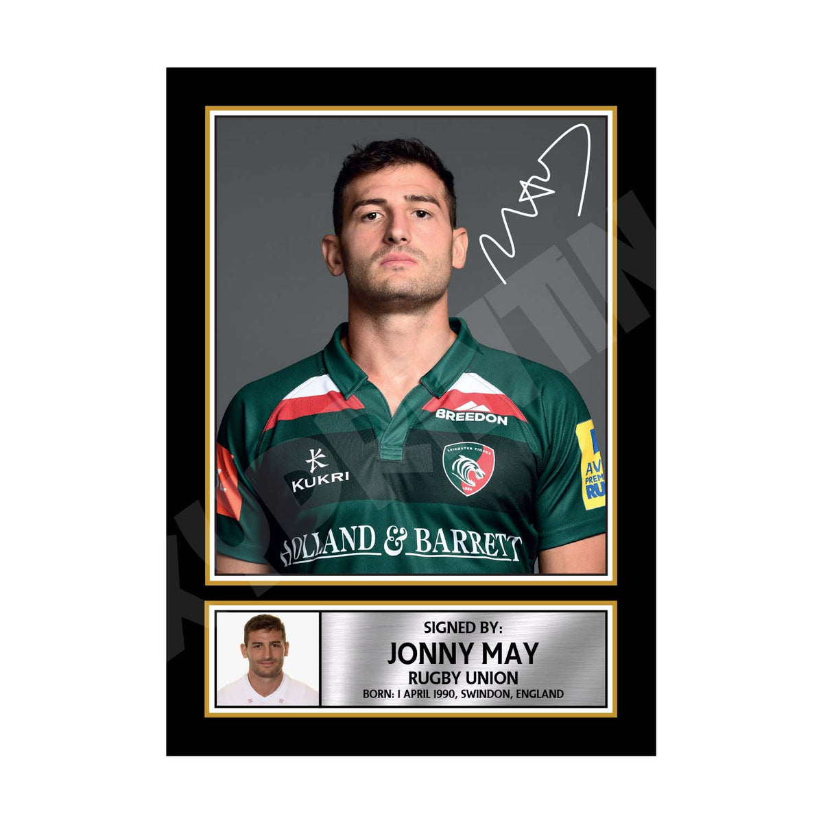 JONNY MAY 1 Rugby Player Printed Signature Print