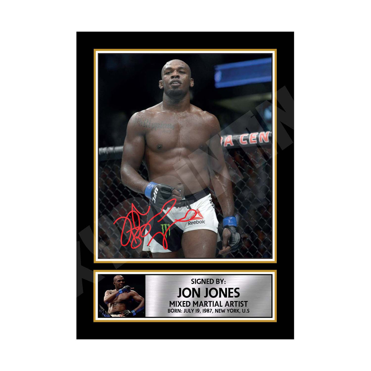 JON JONES 1 MMA Wrestler Printed Signature Print – A1 Print Only