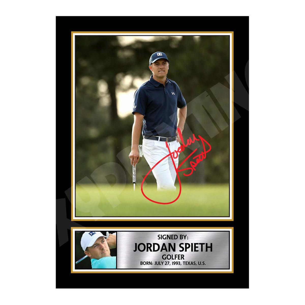 Jordan Spieth 2 Golfer Printed Signature Print – A1 Print Only
