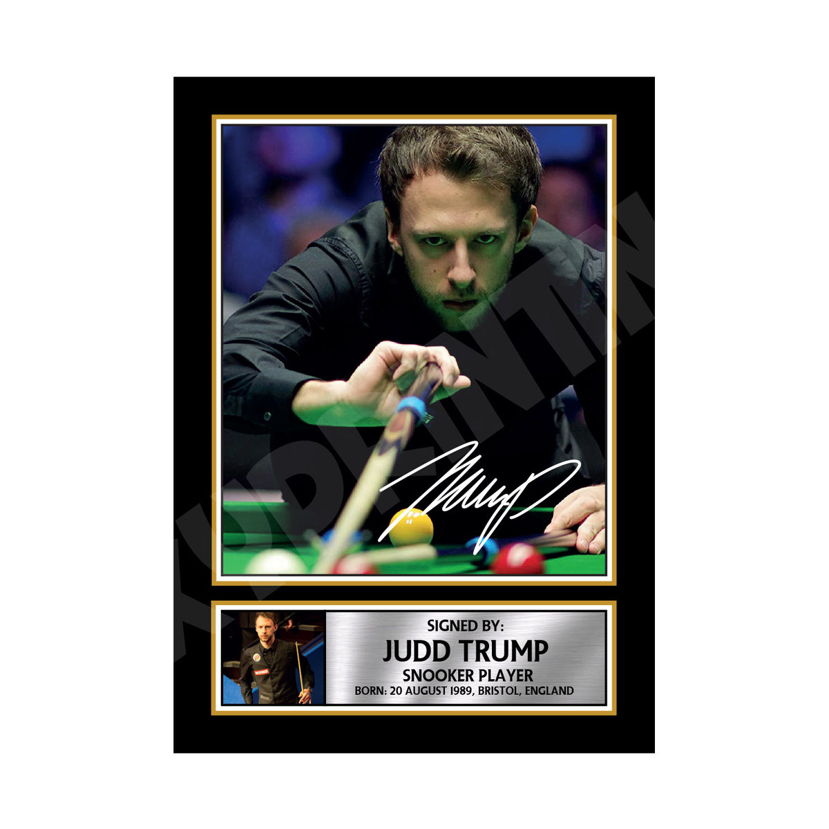 JUDD TRUMP 2 Snooker Player Printed Signature Print – Judd Trump 2 Snooker Player Printed Signature Print – A1 Print Only