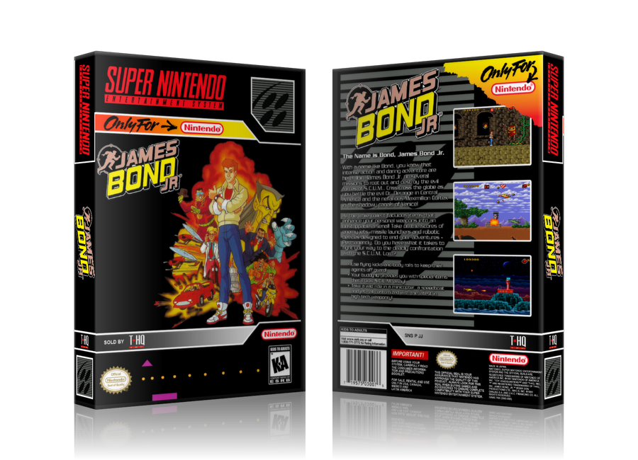 James Bond Jr Replacement Nintendo SNES Game Case Or Cover β SNES Replacement Game case product image 1