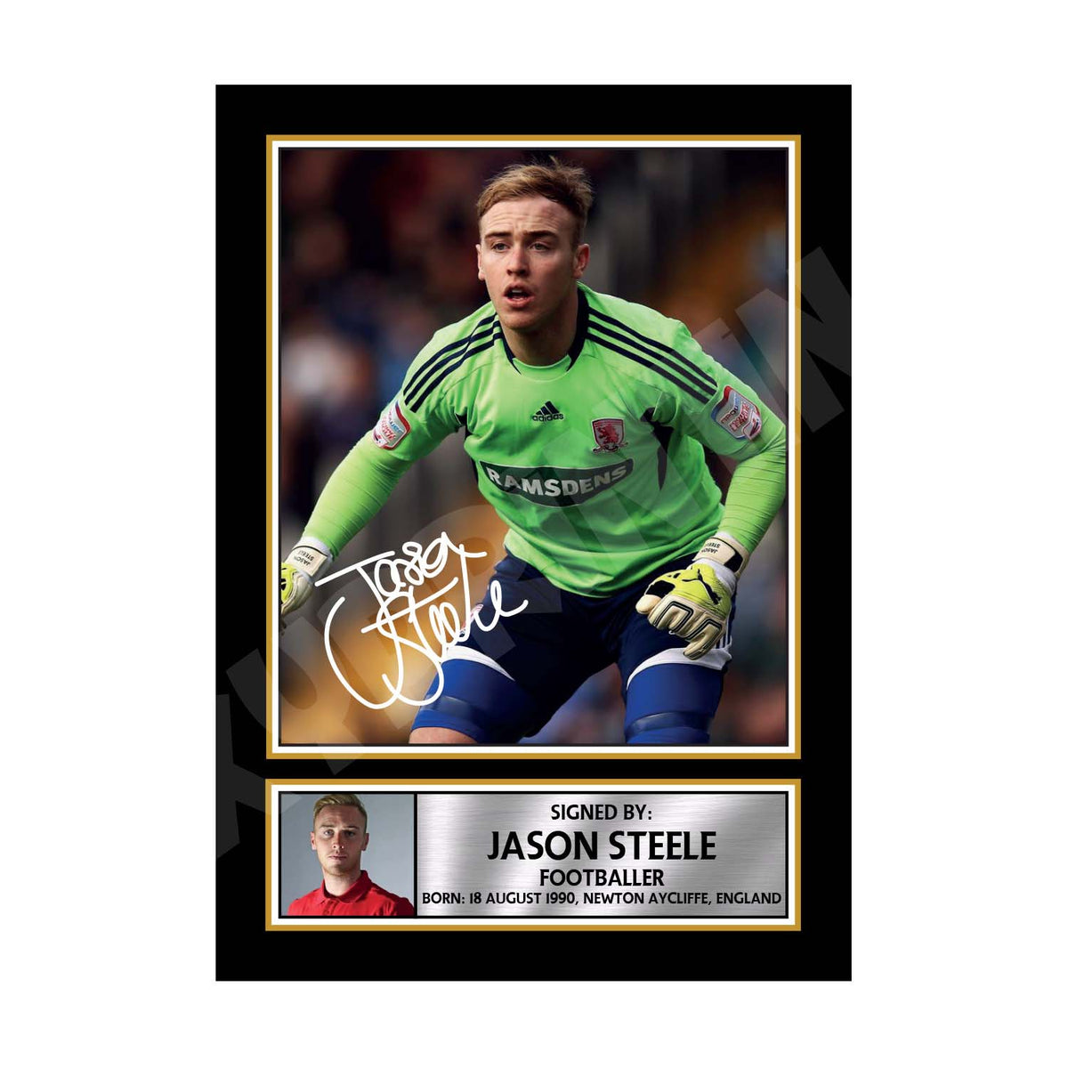 Jason Steele (1) Football Player Printed Signature Print – Jason Steele Football Player Printed Signature Print – A1 Print Only