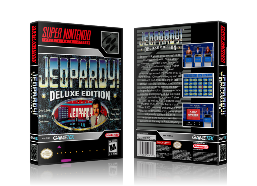 Jeopardy Deluxe Edition Replacement Nintendo SNES Game Case Or Cover β SNES Replacement Game case product image 1