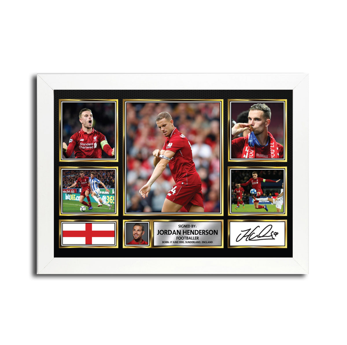 Jordan Henderson MC1616 Printed Signature Football Poster