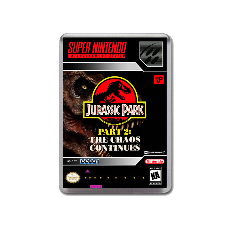 Jurassic Park 2 SNES Inspired Game Retro Gaming Magnet