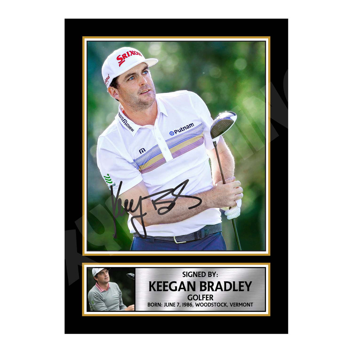 KEEGAN BRADLEY 2 Golfer Printed Signature Print – Keegan Bradley 2 Golfer Printed Signature Print – A1 Print Only