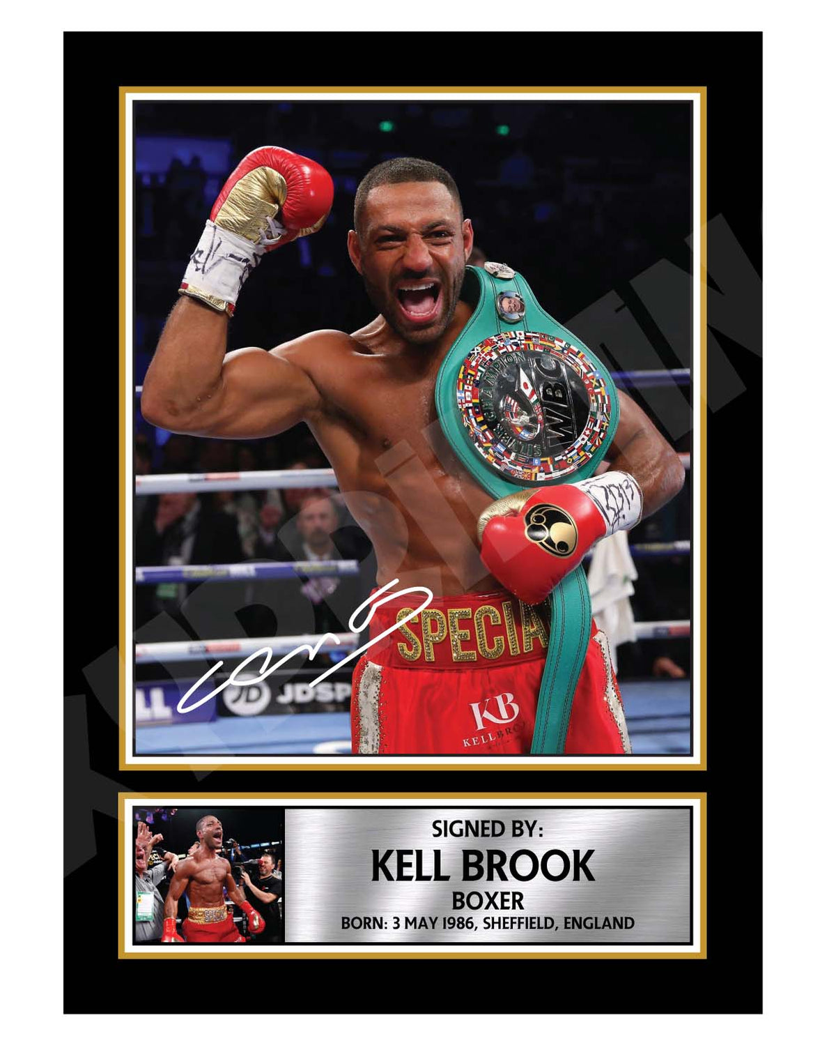 KELL BROOK 2 remake Boxer Printed Signature Print – Boxing – Kell Brook 2 Remake Boxer Printed Signature Print – A1 Print Only