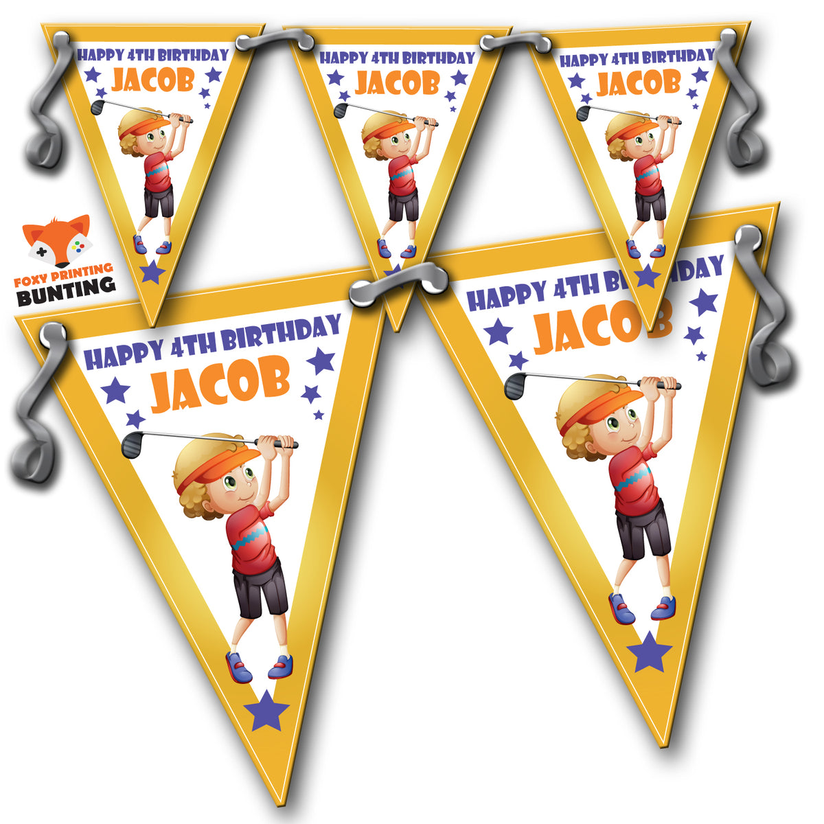 KIDS GOLF Bunting Premium Party Decorations (Standard Bunting (14.8cm X 21cm)) β Kids Golf Bunting