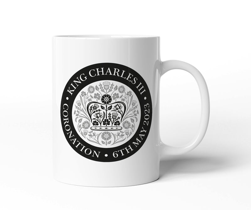 King Charles Coronation Official Black Logo Mug