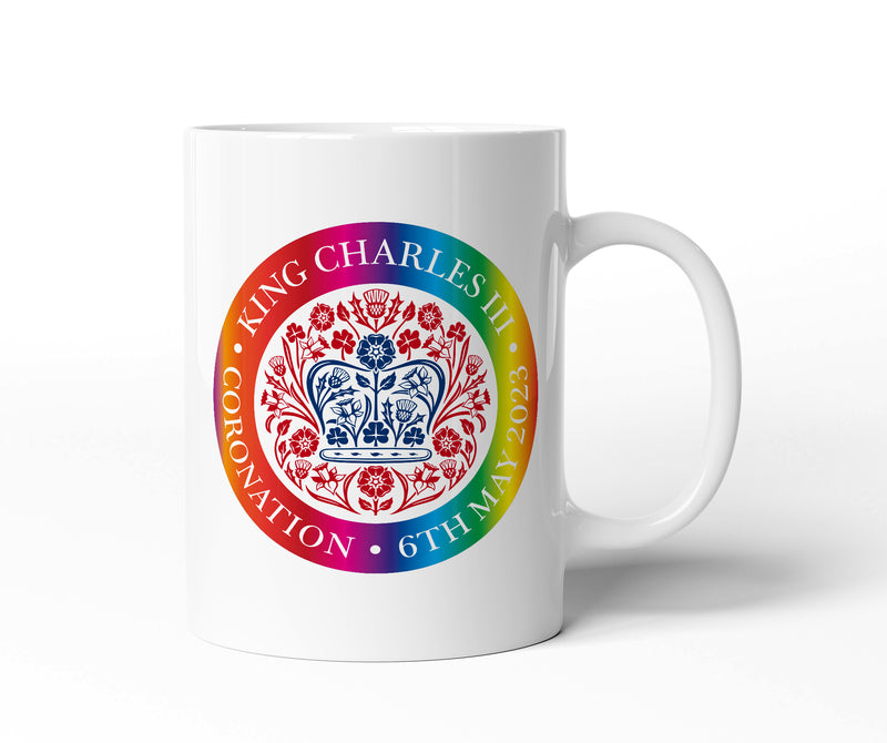 King Charles Coronation Official Rainbow/LGBT Logo Mug