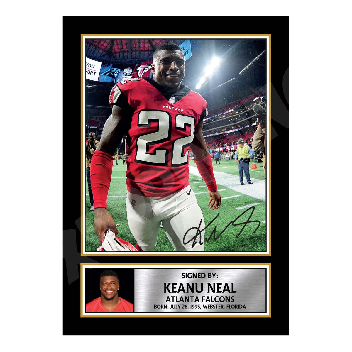 Keanu Neal 2 American Football Printed Signature Print – A1 Print Only