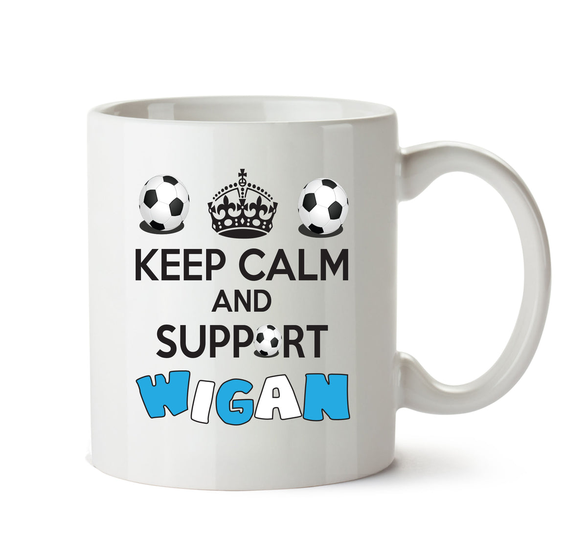 Keep Calm And Support Wigan Mug Football Mug Adult Mug Office Mug – printed mug product image 1