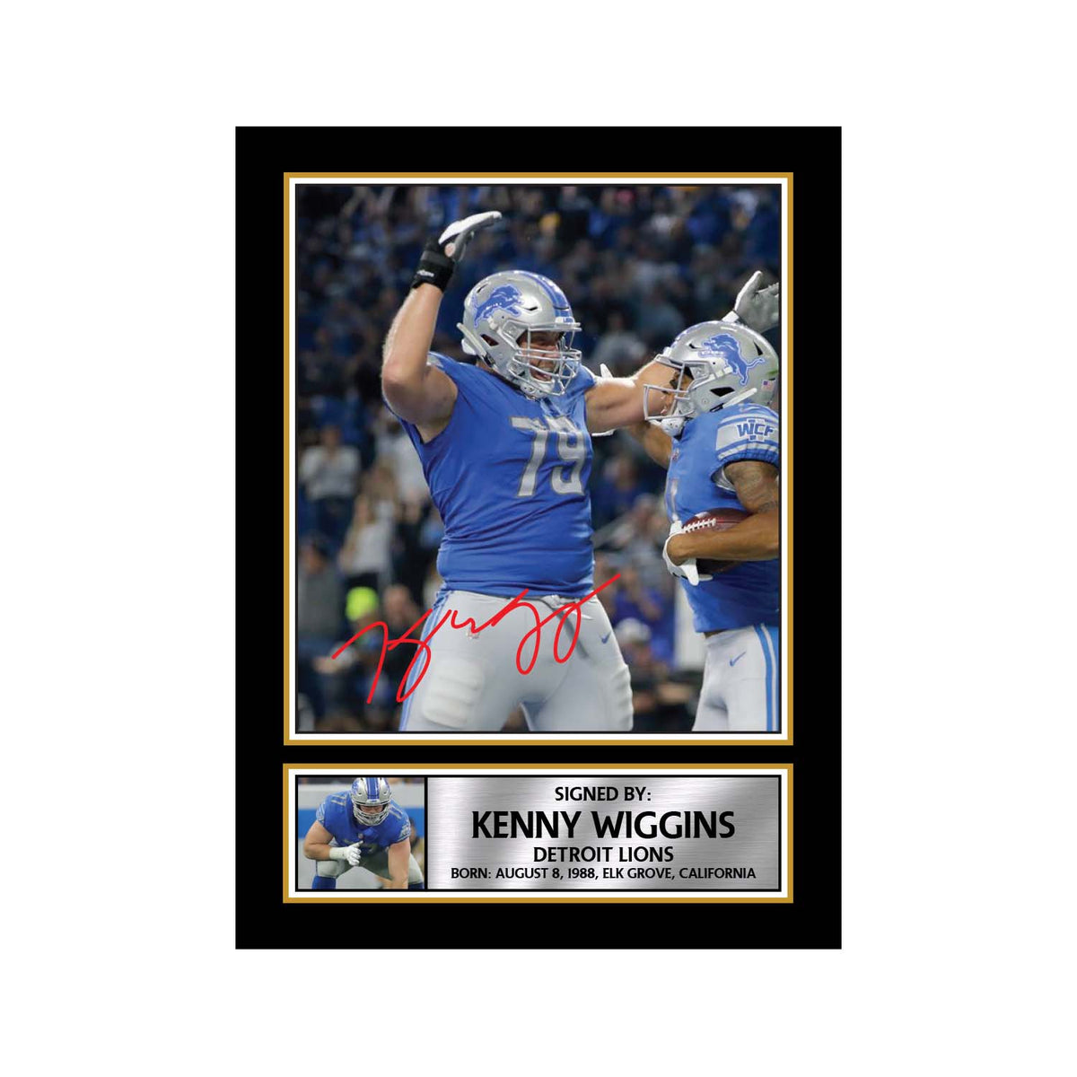 Kenny Wiggins American Football Printed Signature Print – A1 Print Only