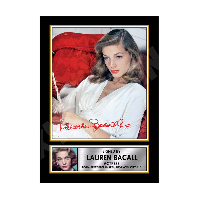 LAUREN BACALL 2 Limited Edition Tv Show Signed Print
