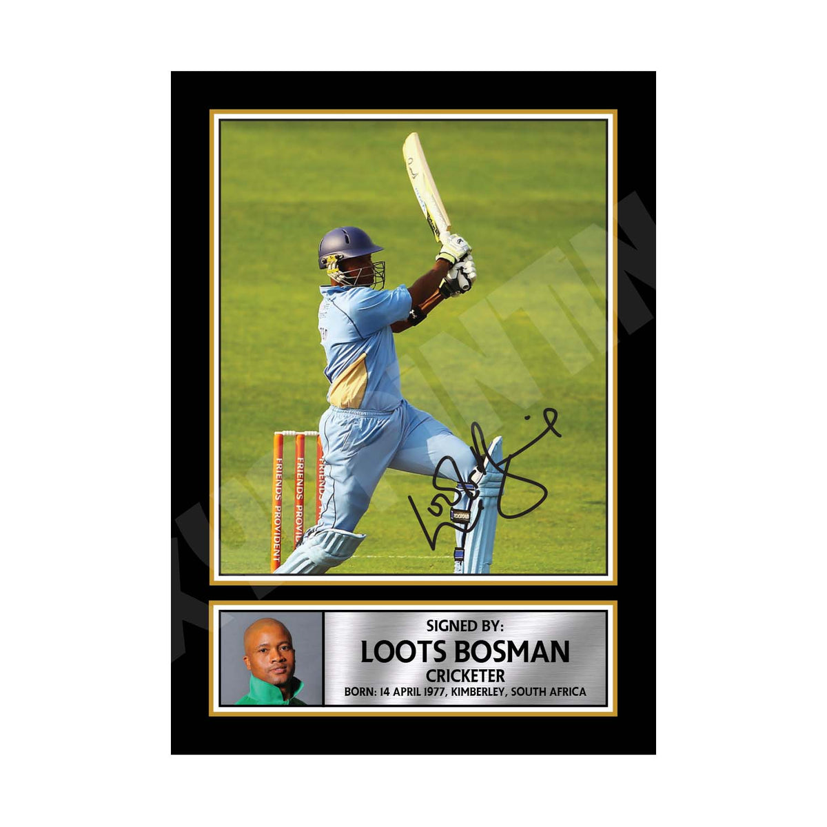 LOOTS BOSMAN 2 Limited Edition Cricketer Signed Print - Cricket Player