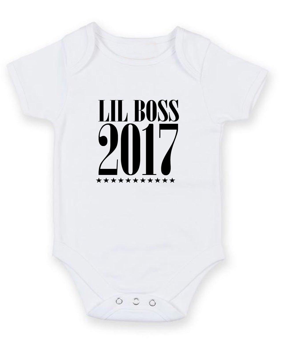 Lil Boss 2017 Personalised Baby Boy Girl Unisex Short Sleeve Bodysuit