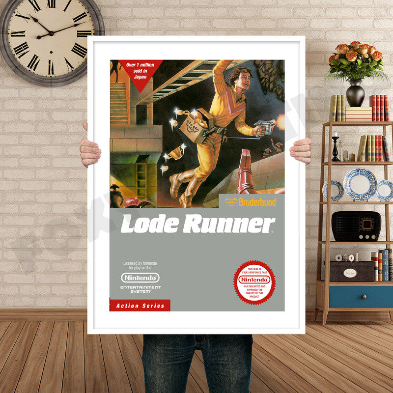 Lode Runner Retro GAME INSPIRED THEME Nintendo NES Gaming A4 A3 A2 Or A1 Poster Art 360