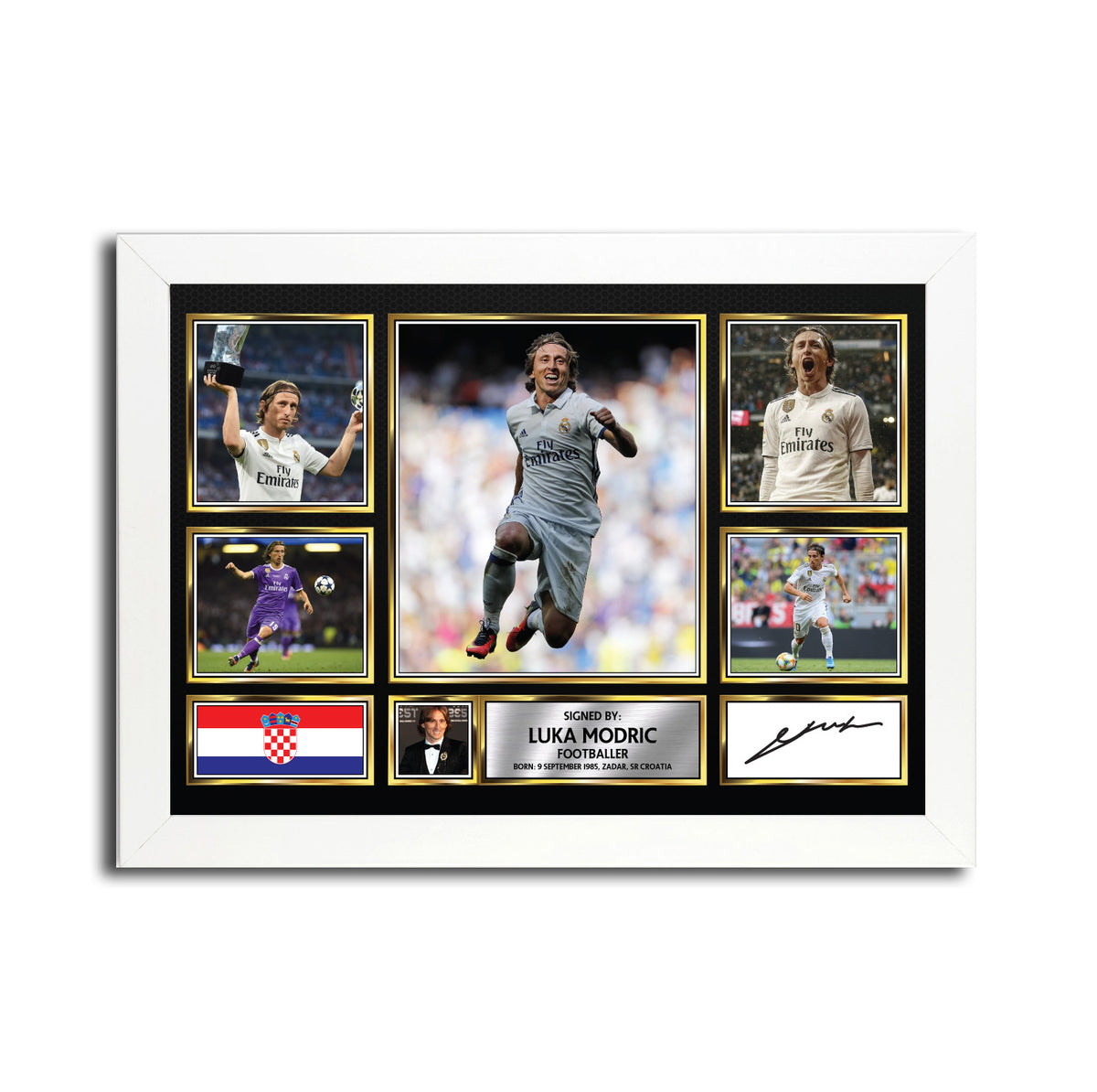 Luka Modrić MC1635- Black Frame Printed Signature Football Poster