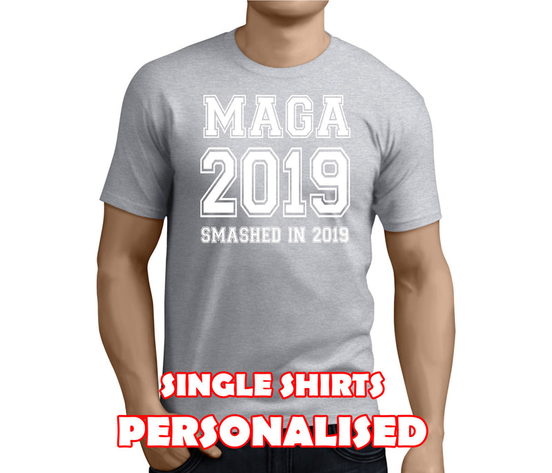 Magaluf Smashed White Custom Stag T-Shirt - Any Name - Party Tee