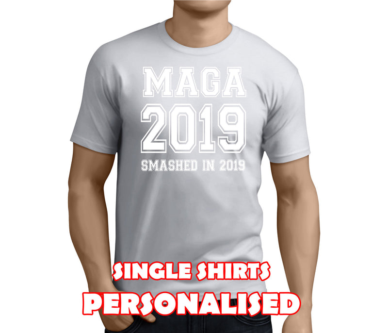 Magaluf Smashed White Custom Stag T-Shirt - Any Name - Party Tee