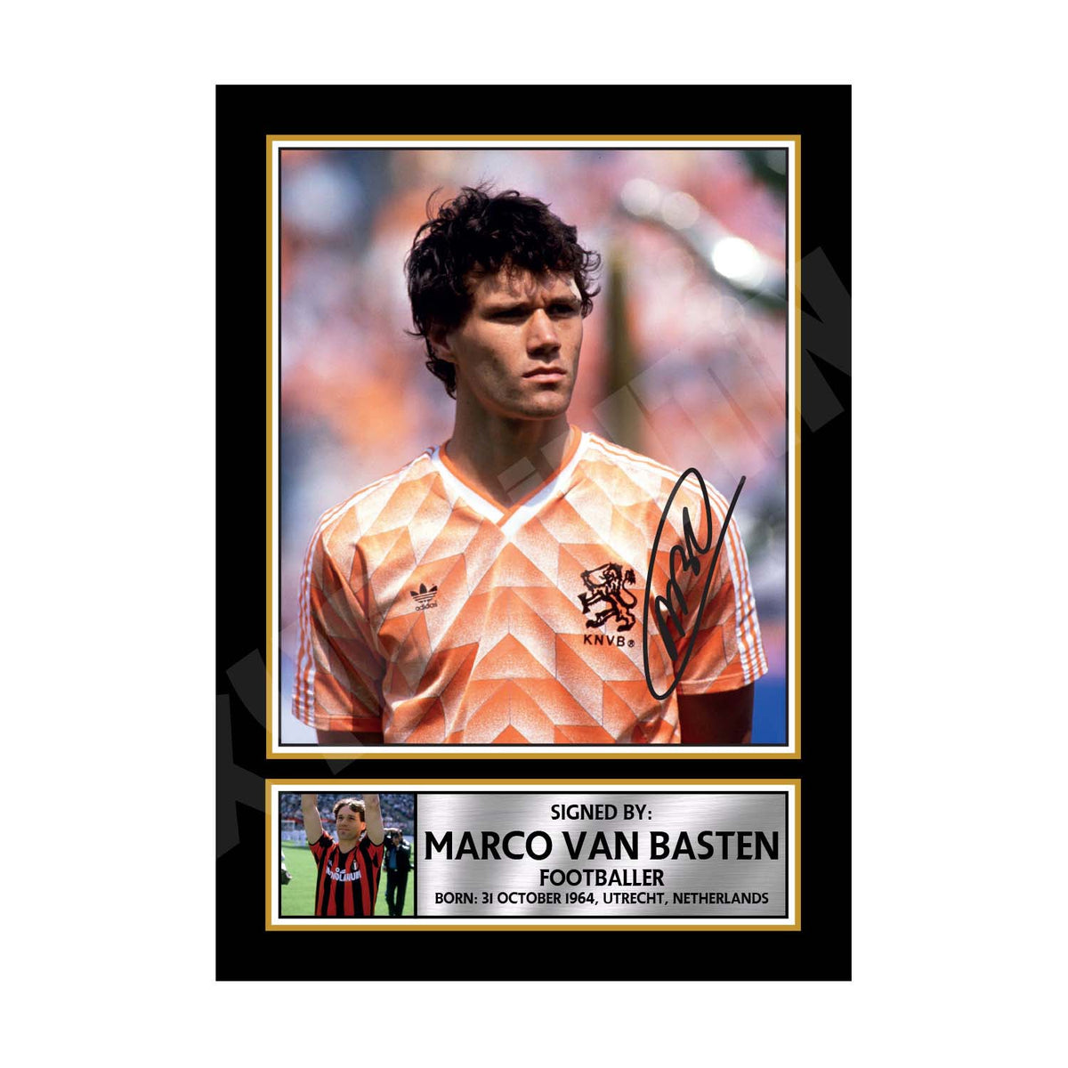 MARCO VAN 2 Football Player Printed Signature Print – A1 Print Only