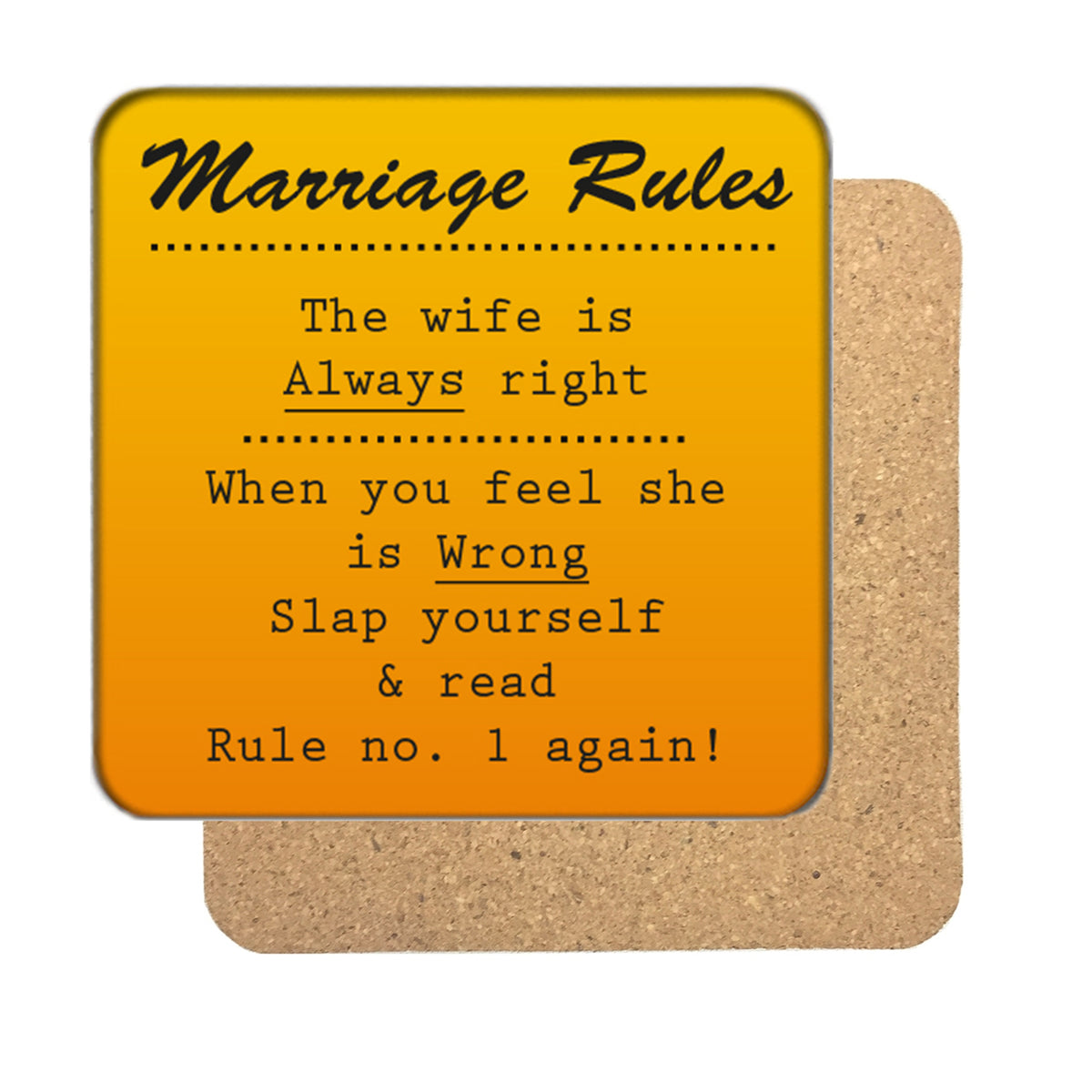Marriage Rules Drinks Coaster