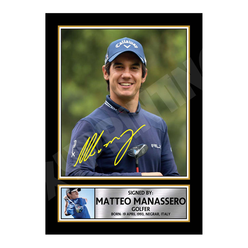 MATTEO MANASSERO Limited Edition Golfer Signed Print - Golf