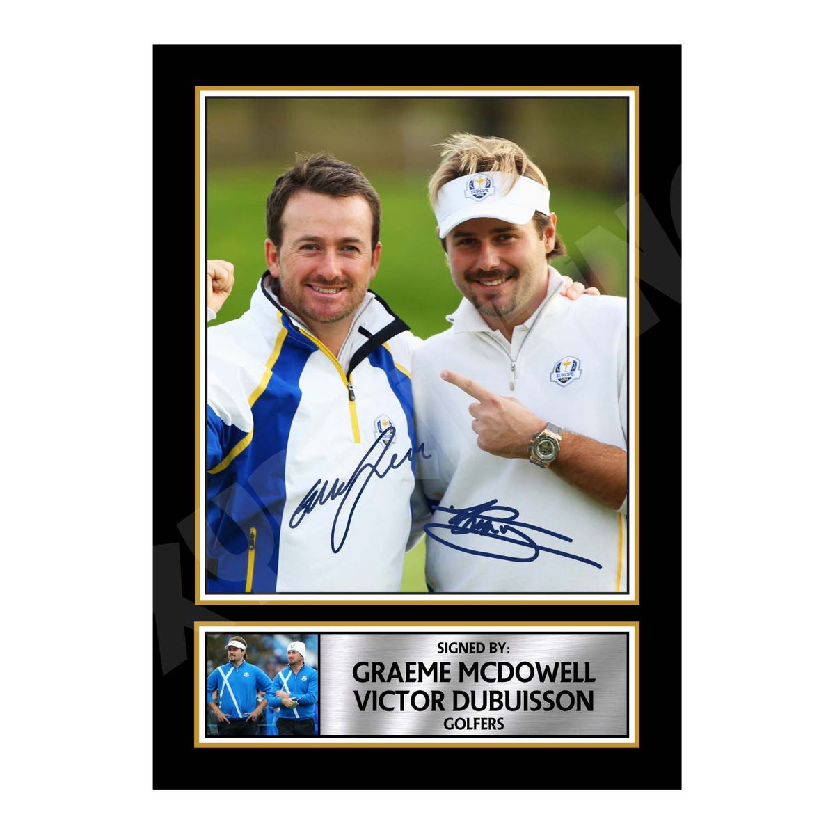 MCDOWELL + VICTOR DUBUISSON Golfer Printed Signature Print β Mcdowell + Victor Dubuisson Golfer Printed Signature Print β A1 Print Only