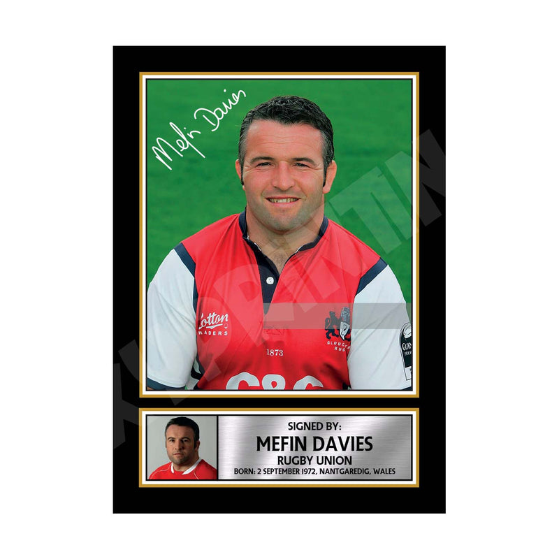 MEFIN DAVIES 1 Limited Edition Rugby Player Signed Print - Rugby