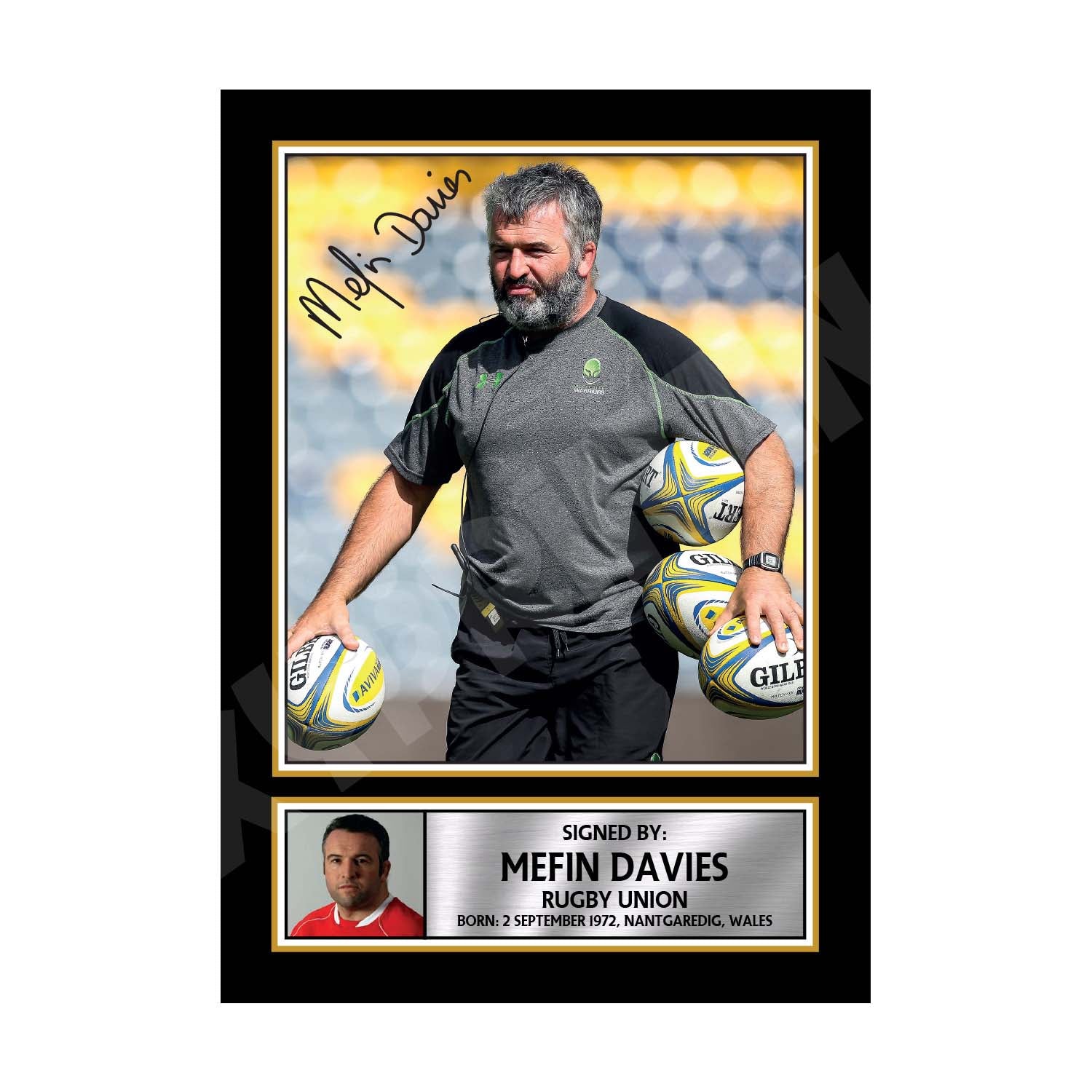 Photo Mefin Davies Wales Rugby Personnellement Signé À La Main