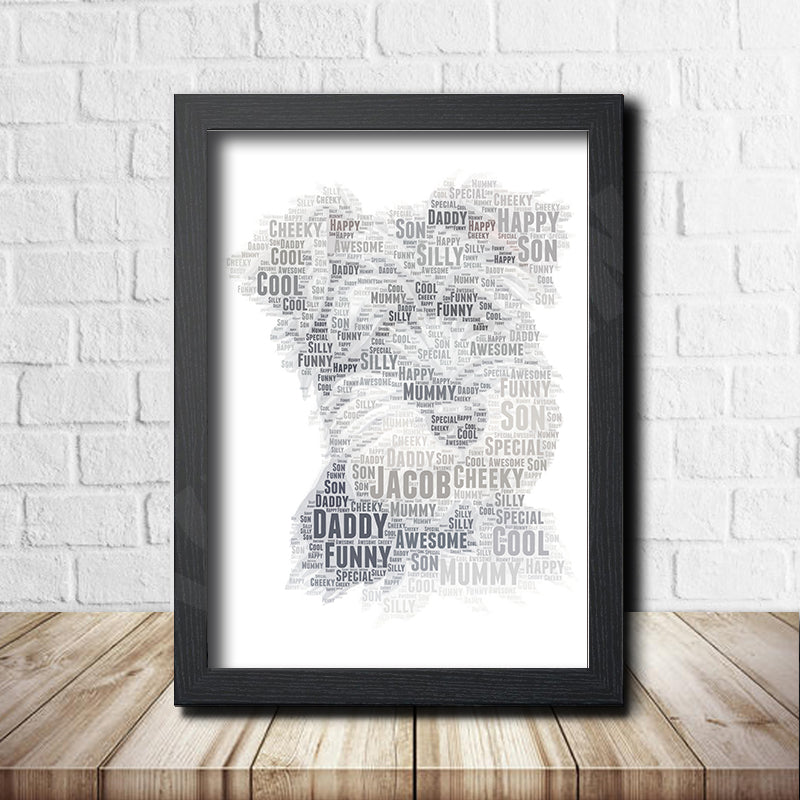 Personalised Mini Schnauzer 1 Word Art Poster Print β Personalised mini schnauzer word art print in a black frame