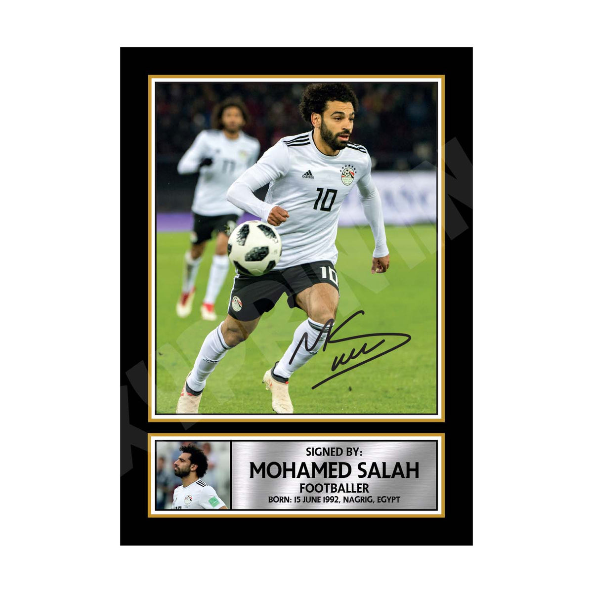MOHAMED SALAH 2 Football Player Printed Signature Print – Mohamed Salah 2 Football Player Printed Signature Print – A1 Print Only
