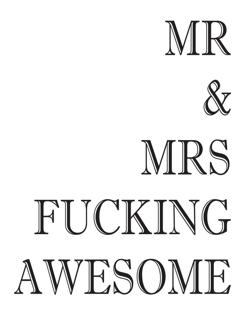 MR & MRS FUCKING AWESOME! RUDE NAUGHTY INSPIRED Adult Personalised Birthday Card