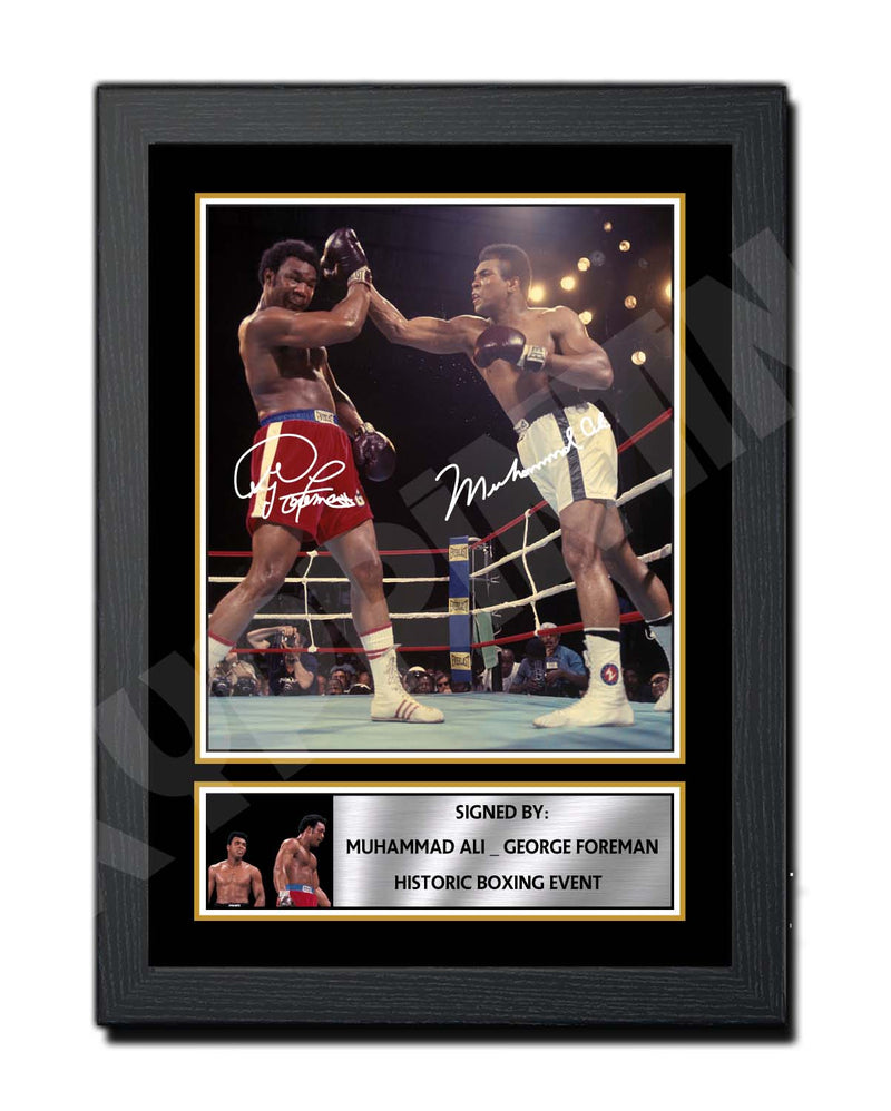 MUHAMMAD ALI _ GEORGE FOREMAN Limited Edition Boxer Signed Print - Boxing