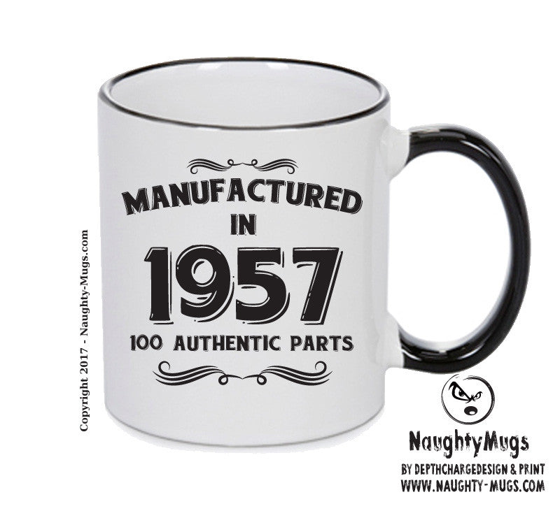 Manufactured In 1957 Printed Mug - Personalised Mug Cup Funny Novelty